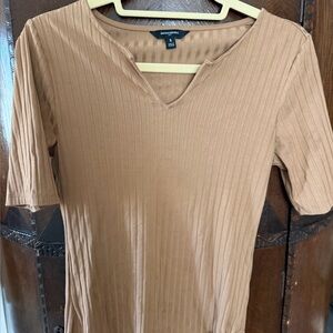 Banana Republic Tan Short Sleeve Ribbed Top